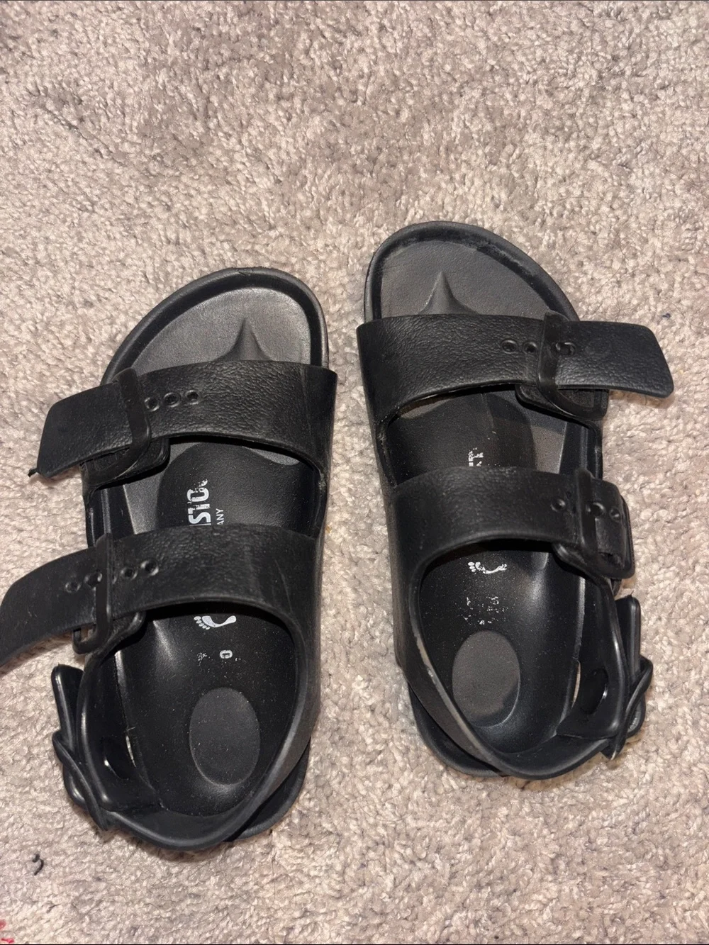 Birkenstock Kids Black Double-Strap Sandals with Buckles